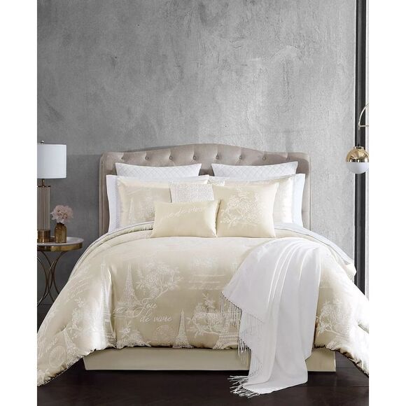 Hallmart Collectibles Paris Celeste 14 Piece Queen Comforter Set Champagne - NWT - Picture 1 of 11